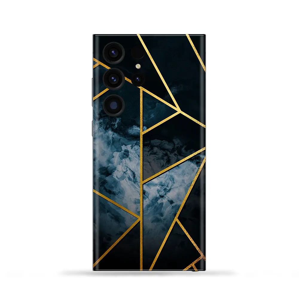 Blue Smoky Marble Mobile Skin