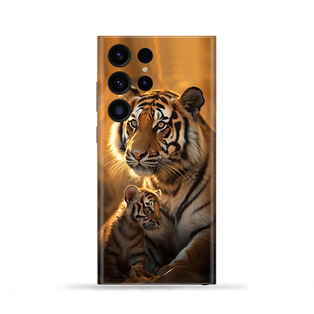 Tiger With Its Cub Mobile Skin