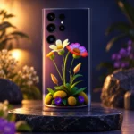 3D Magical Flowers mobile skin with yellow and purple floral artwork, botanical studio hero