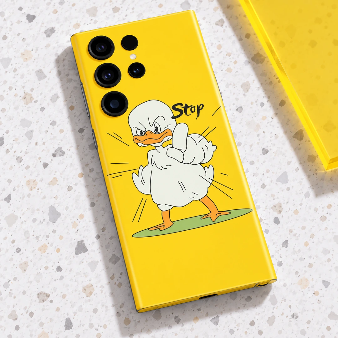 Angry Duck Yellow Mobile Skin - terrazzo close view Angry Duck Yellow Mobile Skin, terrazzo close view