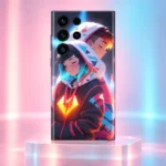 Anime Couple in Love Hoodie Mobile Skin, pastel studio hero