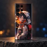 Anime Girl Mobile Skin with amber portrait and red backpack, amber studio hero
