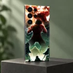 Attack on Titan Battle Mobile Skin at an angle in a sage-green studio