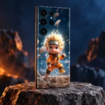 Baby Naruto mobile skin with blond chibi ninja in orange, orange and navy hero