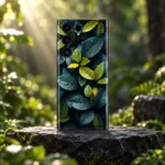 Cinematic Leaves mobile skin with teal and green foliage in forest hero