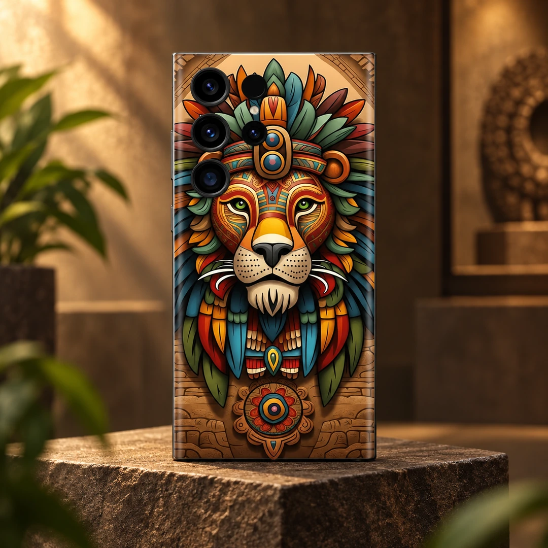 Colorful Art Lion Mobile Skin - Ornamental Design