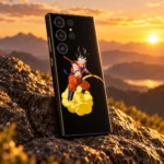 Flying Nimbus Goku Mobile Skin shown at a mountain sunset