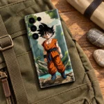 Goku Forest Adventure Mobile Skin shown in adventure canvas flat lay