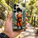 Goku Forest Adventure Mobile Skin shown in outdoor handheld view