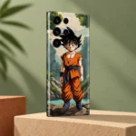 Goku Forest Adventure Mobile Skin shown in sage studio angled view