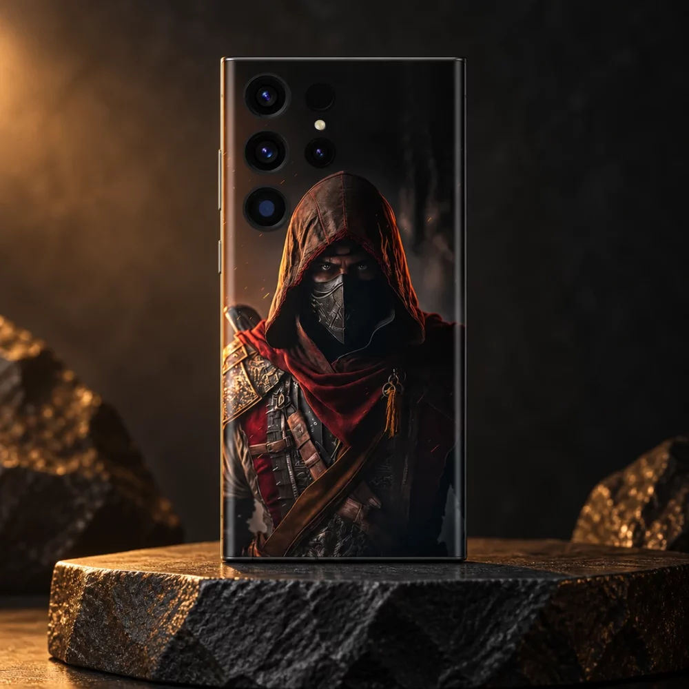 Hooded Assassin Mobile Skin shown in amber slate studio hero