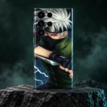 Kakashi Lightning Mobile Skin shown in dark studio hero