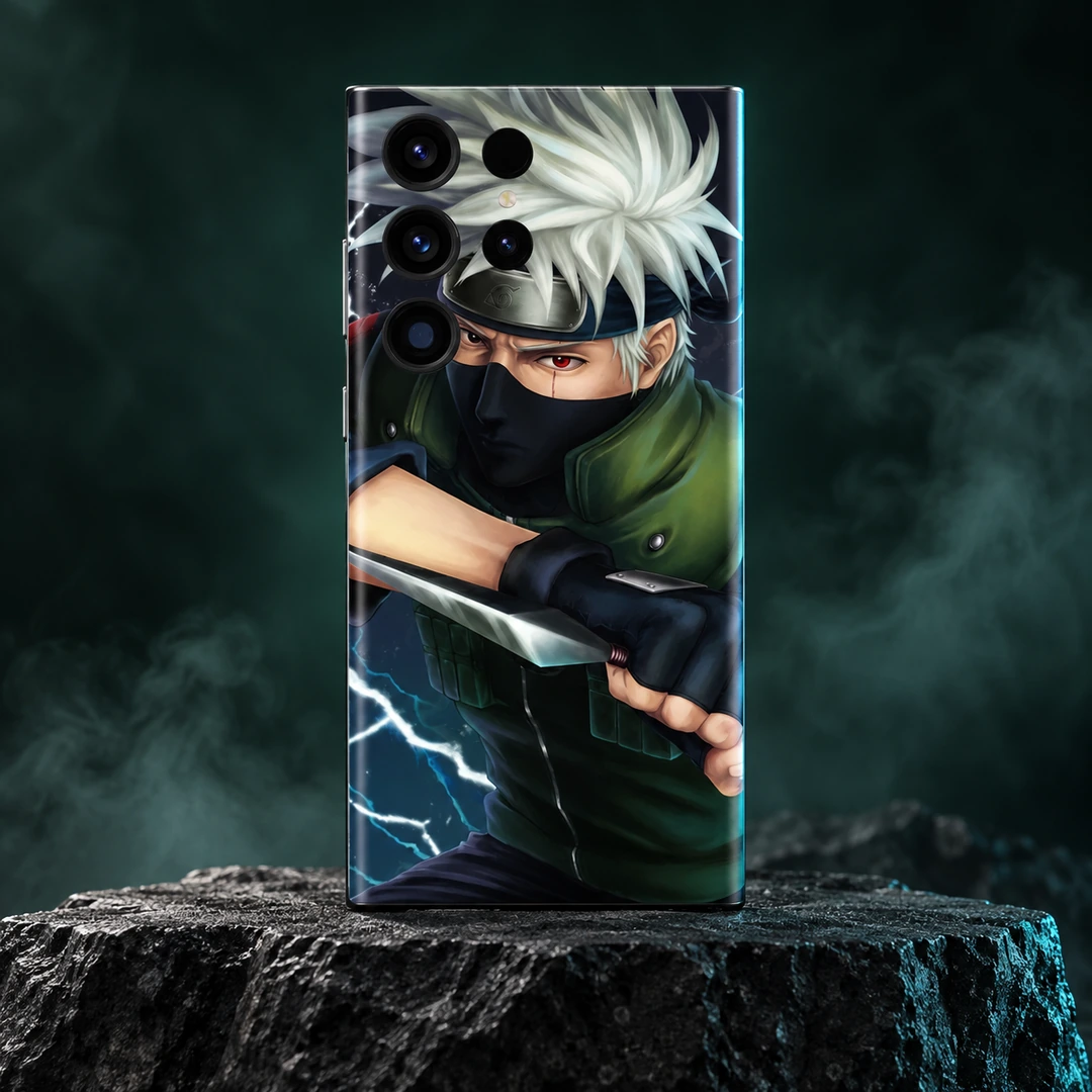 Kakashi Lightning Mobile Skin - Dark studio hero Kakashi Lightning Mobile Skin shown in dark studio hero