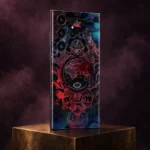 Dark King of Globe mobile skin with an ornate world map, heraldic lions, crown and celestial details, plum gallery angle