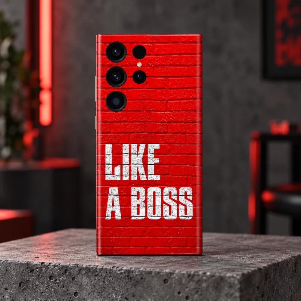 Like A Boss Red Brick Mobile Skin, industrial studio hero