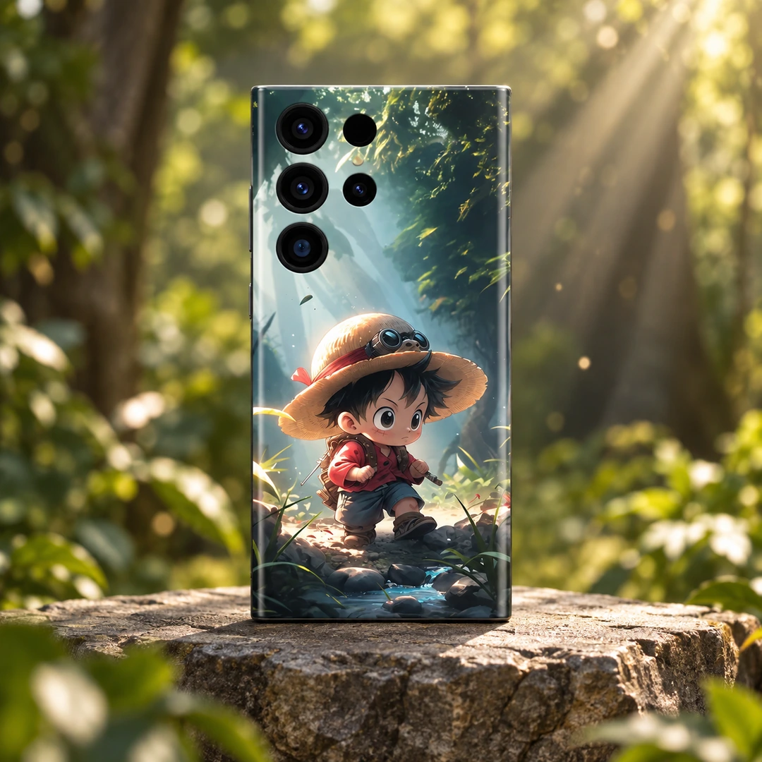 Luffy One Piece Forest Explorer Mobile Skin - sunlit woodland hero Luffy One Piece forest explorer mobile skin, sunlit woodland hero