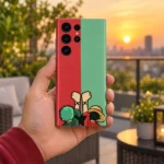 Luffy & Zoro Friendship Mobile Skin shown handheld terrace view