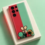 Luffy & Zoro Friendship Mobile Skin shown angled cream-block detail