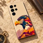 Majestic Eagle Geometric Mobile Skin, sandstone travel desk flat lay
