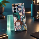 My Hero Academia Class Group Mobile Skin shown in an evening teal studio