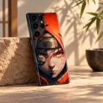Naruto Fiery Orange Portrait Mobile Skin, sunlit sandstone angle