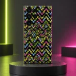 Neon Geometric Zigzag Pattern Mobile Skin, neon studio hero