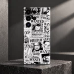 Black and white One Piece wanted poster mobile skin with Luffy and Shanks, studio hero