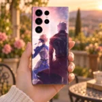 Saber and Archer Fate mobile skin in a garden lifestyle photograph