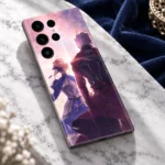 Saber and Archer Fate mobile skin in a marble detail photograph