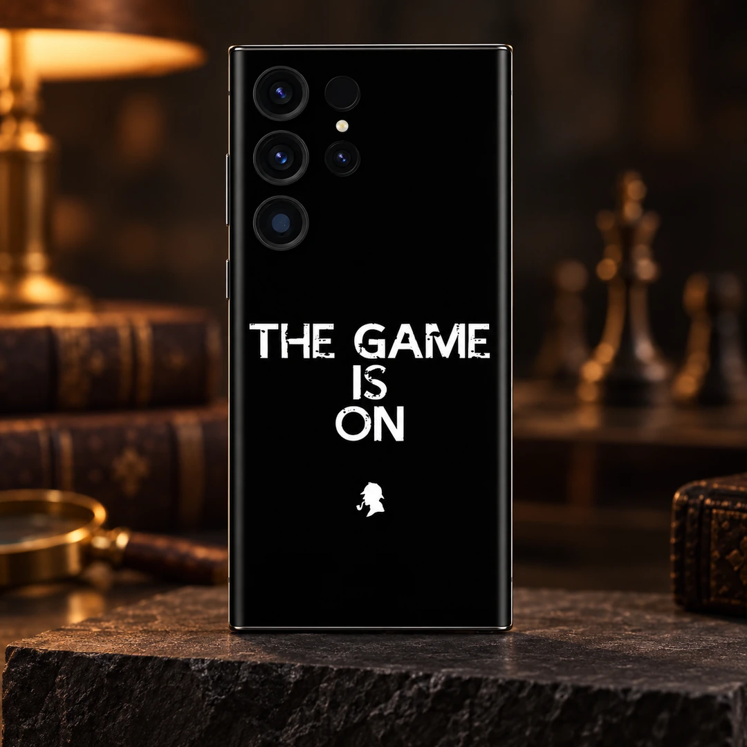 The Game Is On Mobile Skin - Black Quote Design