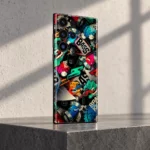 Urban Style mobile skin with colorful BASS music collage, concrete studio angle