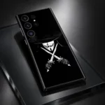 Vendetta Mask Mobile Skin shown in smoked glass detail