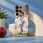 Virat Kohli cricket photo montage mobile skin - blue studio view
