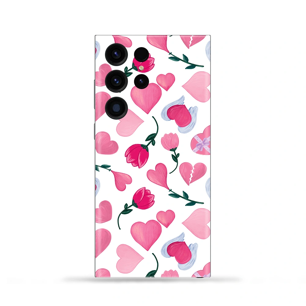 Pink Hearts Mobile Skin