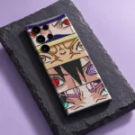 Anime Eyes Pixel Art Mobile Skin shown angled slate detail