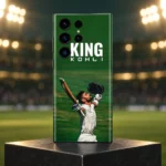Green King Kohli mobile skin with Virat raising his bat and helmet, stadium hero