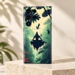 Mahadev Forest Meditation Mobile Skin upright on ivory travertine