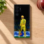 MS Dhoni yellow jersey photo mobile skin - cricket ball flat lay