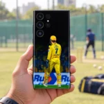 MS Dhoni yellow jersey photo mobile skin - practice ground lifestyle