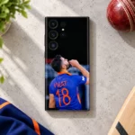 Virat Kohli blue jersey 18 photo mobile skin - cricket ball flat lay