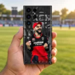 Virat Kohli red and black Play Bold mobile skin, handheld ground view