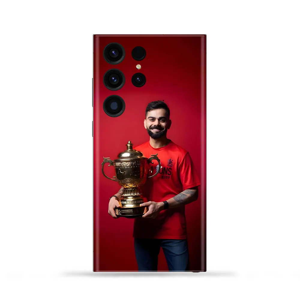 Virat Kohli Photo With Trophy Mobile Skin