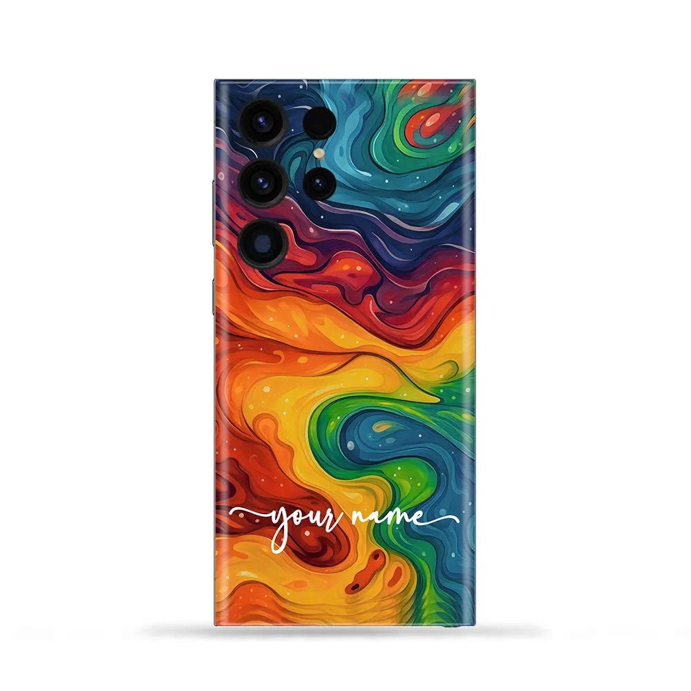 Vibrant Galaxy Customized Name Mobile Skin