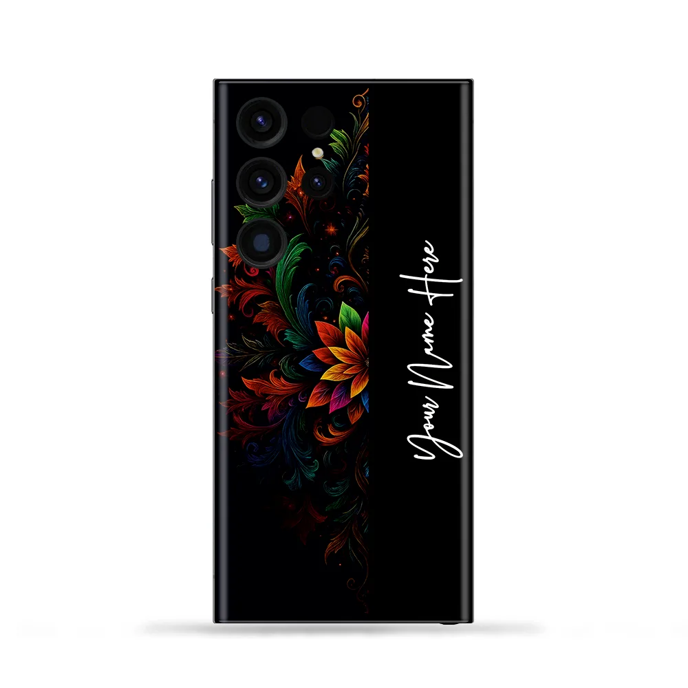 Royal Floral Glow Customized Name Mobile Skin