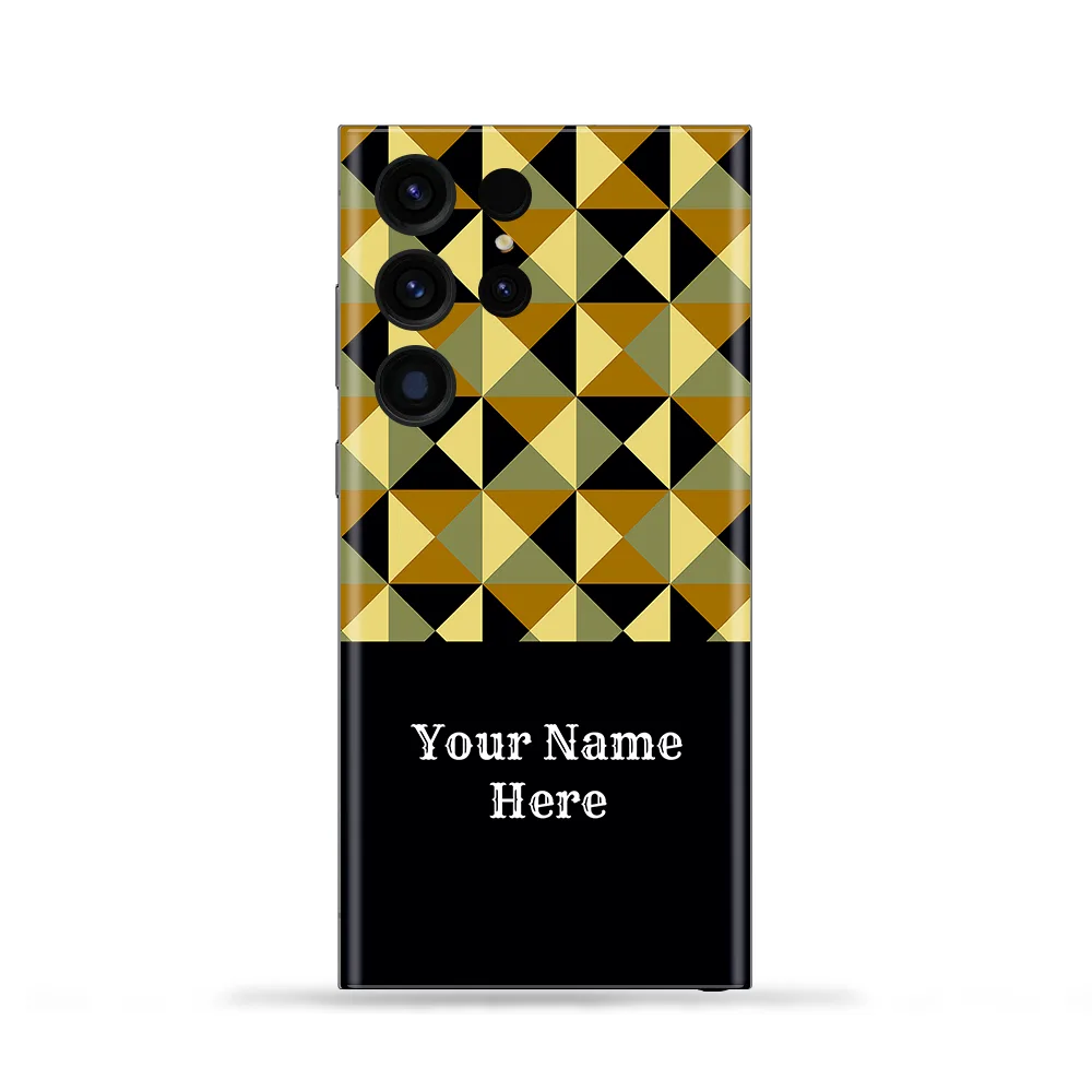 Classic Geometric Pattern Customized Name Mobile Skin