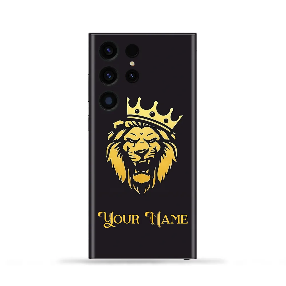 Royal Lion Crown Customized Name Mobile Skin