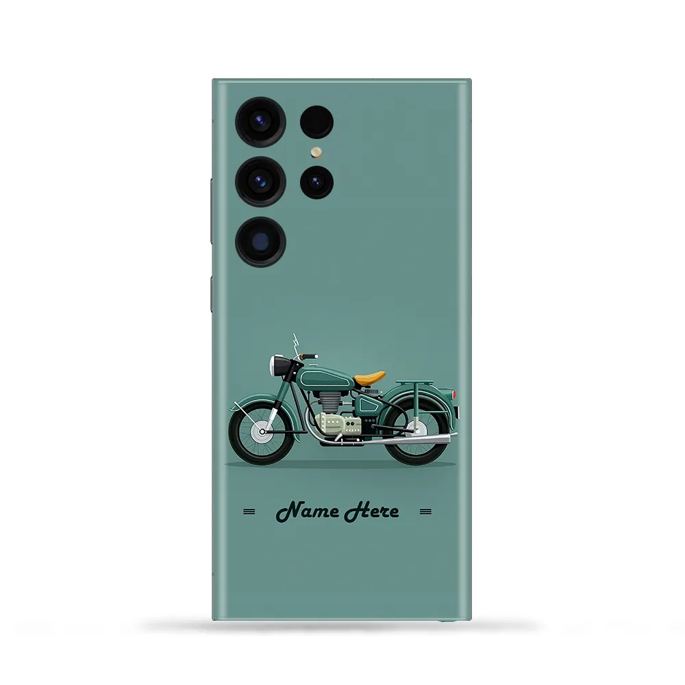 Classic Bullet Bike Customized Name Mobile Skin