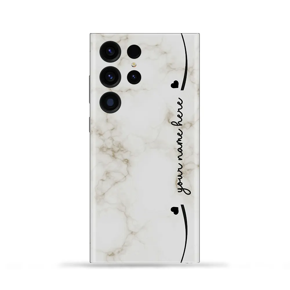 Elegant Marble Customized Name Mobile Skin