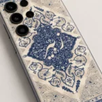 Isfahan Elegance Custom Name Mobile Skin shown in name detail with Persian floral artwork and personalised name