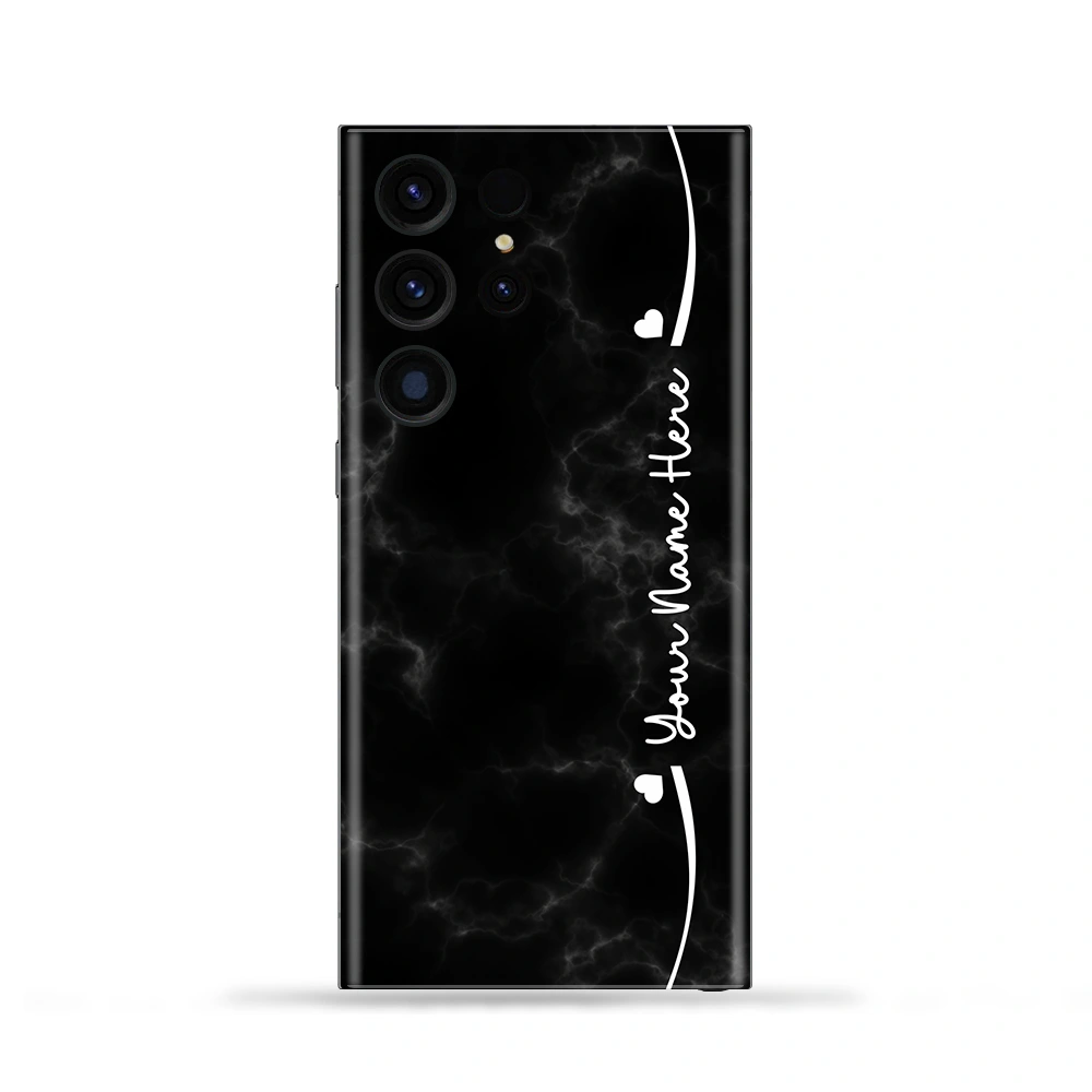Black Marble Custom Name Mobile Skin